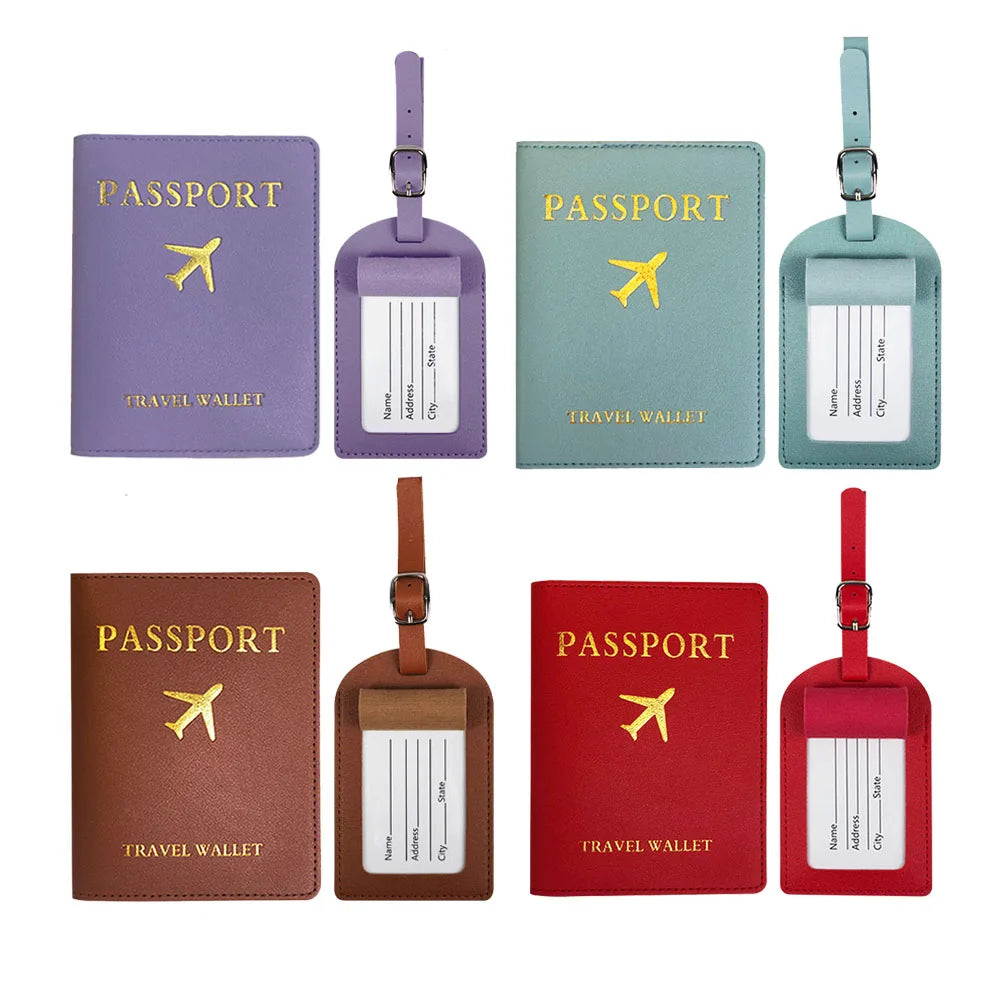 Men Women PU Leather Cute Luggage Tag Suitcase Address Label Baggage Boarding Bag Tag Name ID Address Holder Travel Accessorie