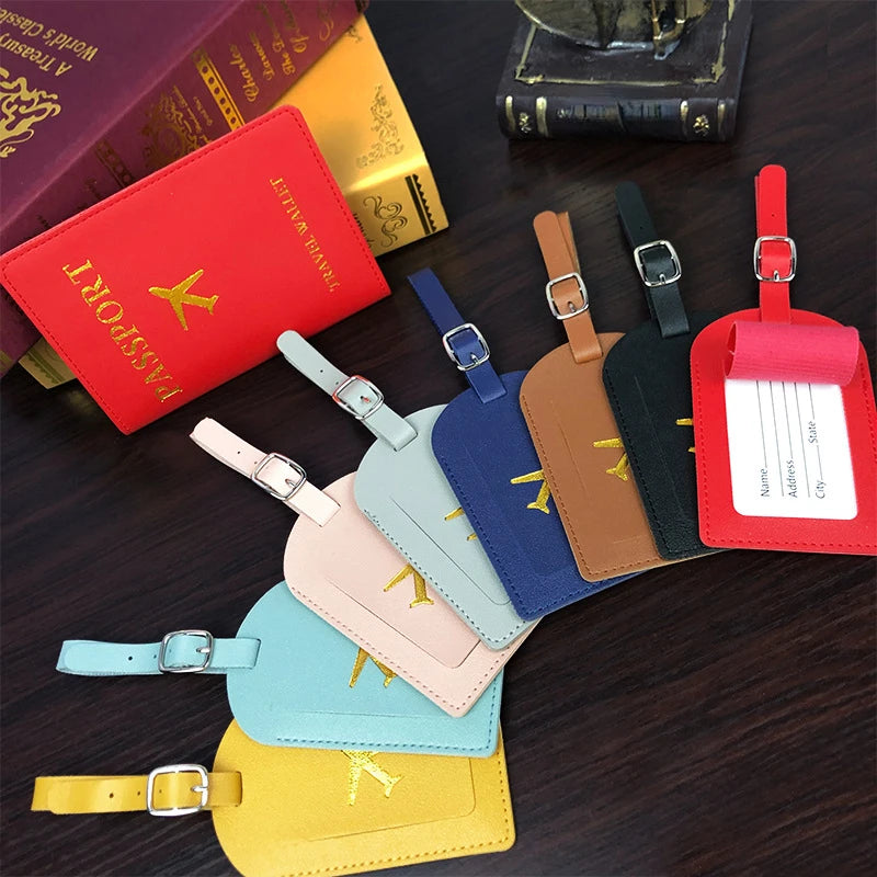 Men Women PU Leather Cute Luggage Tag Suitcase Address Label Baggage Boarding Bag Tag Name ID Address Holder Travel Accessorie