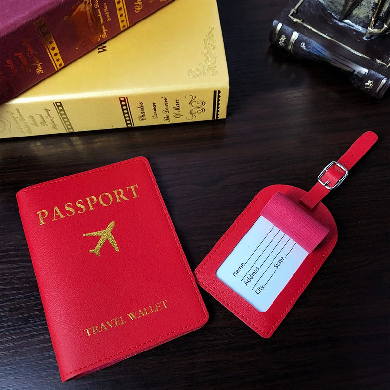 Men Women PU Leather Cute Luggage Tag Suitcase Address Label Baggage Boarding Bag Tag Name ID Address Holder Travel Accessorie