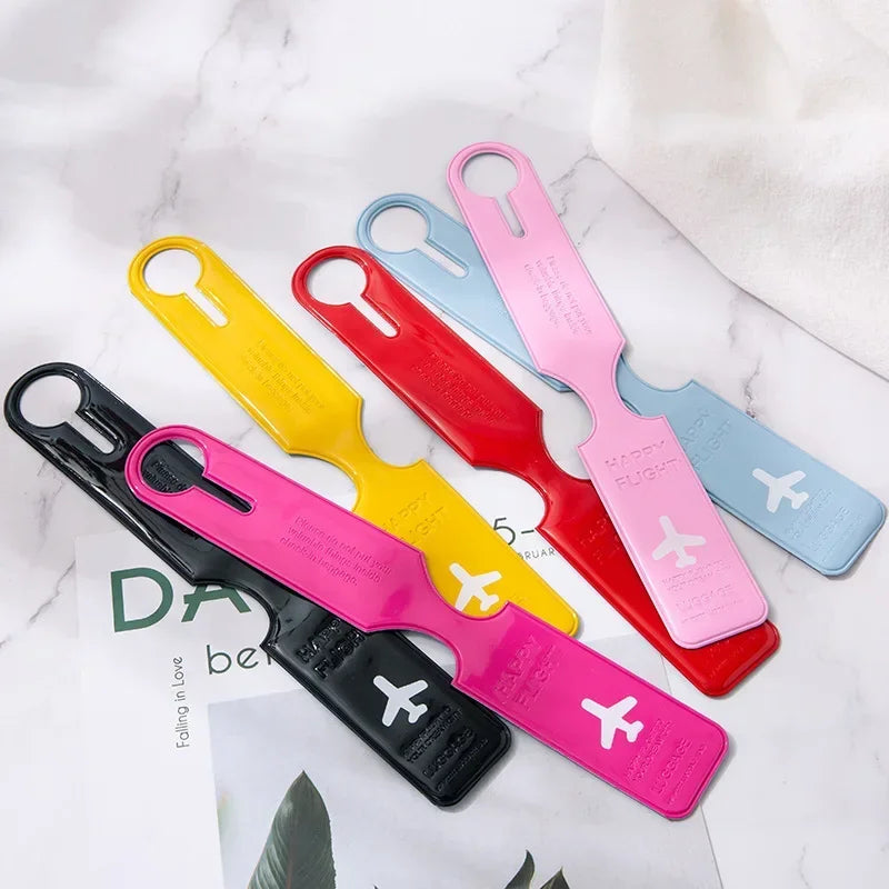 PVC Strip Luggage Tag Boarding Pass Portable Checked Pendant Luggage Case Anti-loss Tag Identification Tag Travel Accessories